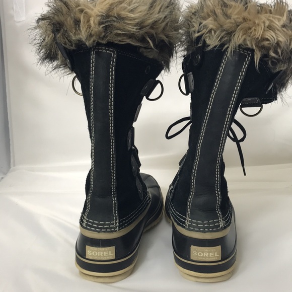 Sorel Joan of Artic Boots Size 8 in Black and Tan - Picture 3 of 10